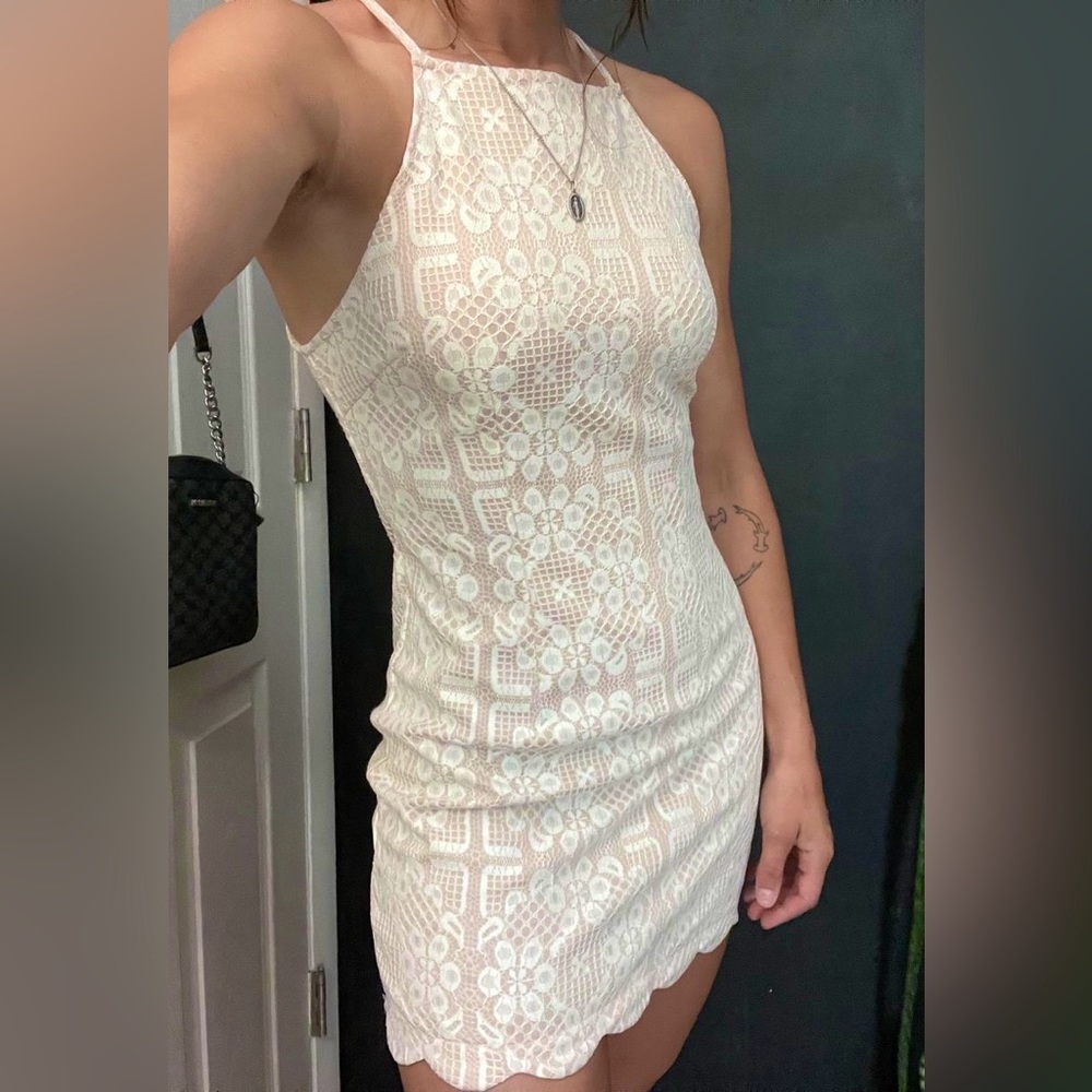 Forever 21 White Halter Minidress